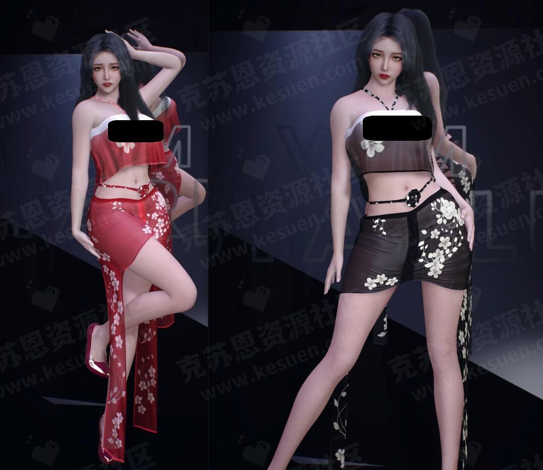 服饰starlu.Style_peach_blossom_skirt_suit-VAM®克苏恩资源社区